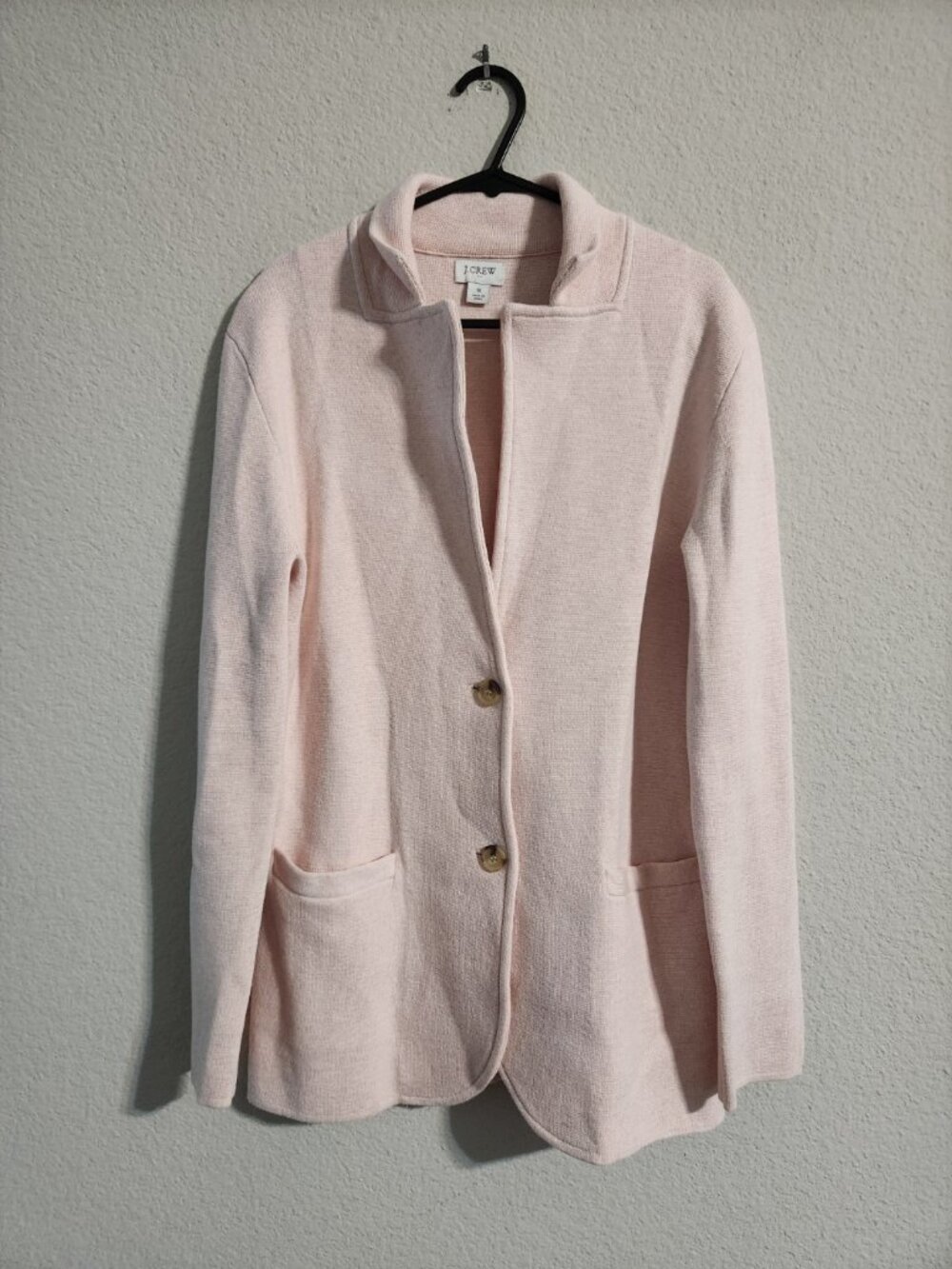 J. Crew Cotton Sweater Blazer Heather Pink size small